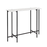 1. "Ida White Marble Top Console Table: Black Frame - Elegant and versatile furniture piece"