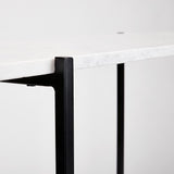3. "Ida White Marble Top Console Table: Black Frame - Modern and chic accent for any room"