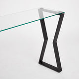 4. "Functional Noa Black Metal Console Table with spacious shelves"