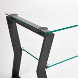 3. "Sturdy Noa Black Metal TV Table with tempered glass top and durable construction"