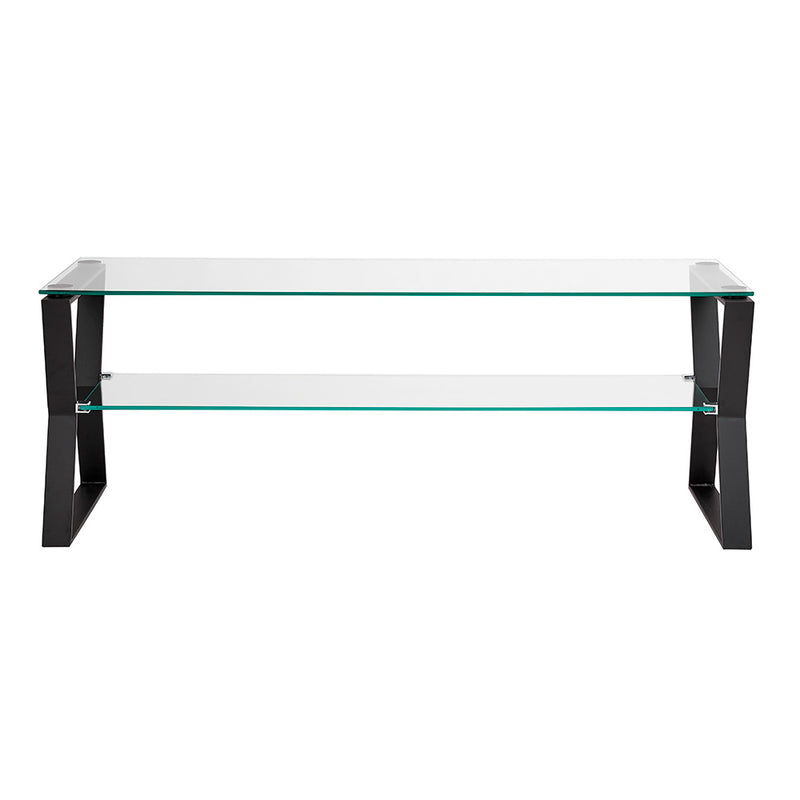 4. "Contemporary Noa Black Metal TV Table with stylish black finish and minimalist aesthetic"