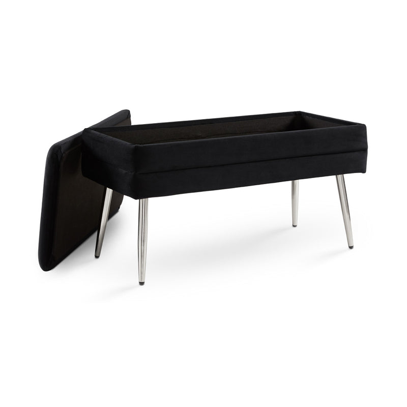 4. "Black Velvet Enya Storage Bench - Luxurious and Practical Furniture Addition"