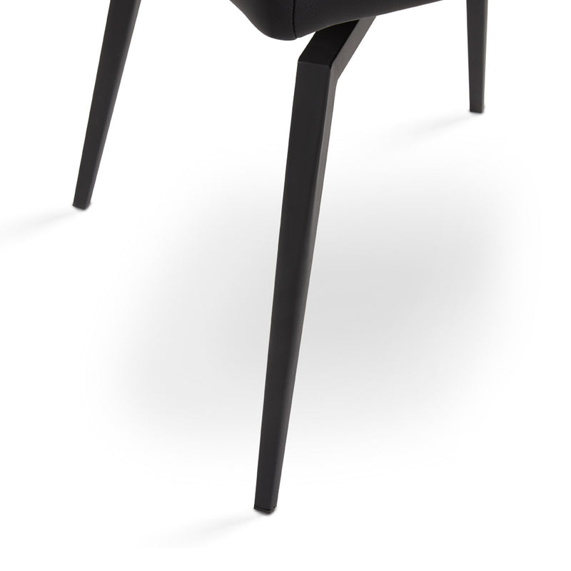 5. "Black Leatherette Dining Chair - Elegant and durable"