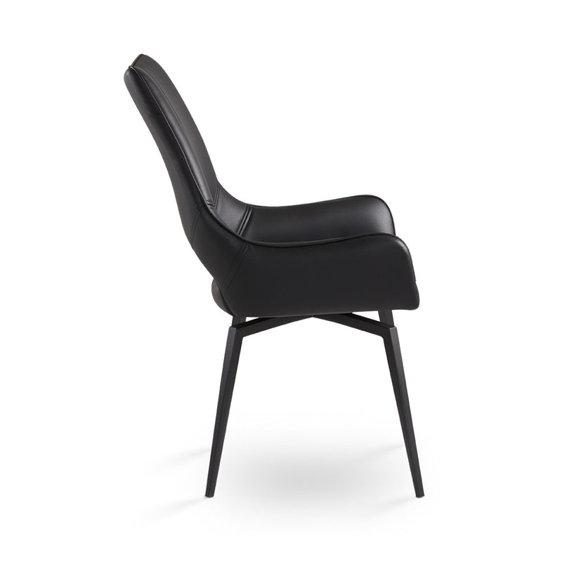 3. "Bromley Dining Chair: Black Leatherette - Modern and versatile"