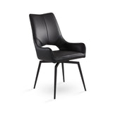 1. "Bromley Swivel Dining Chair: Black Leatherette with Black legs - Sleek and stylish design"