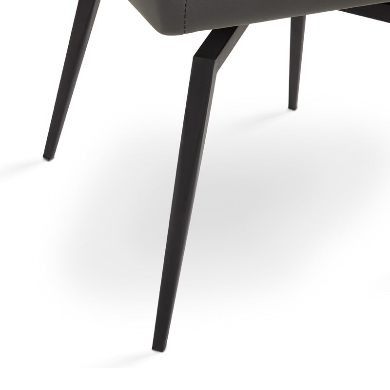 5. "Grey Leatherette Dining Chair - Elegant and durable"