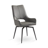 1. "Bromley Swivel Dining Chair: Grey Leatherette with Black legs - Sleek and stylish design"