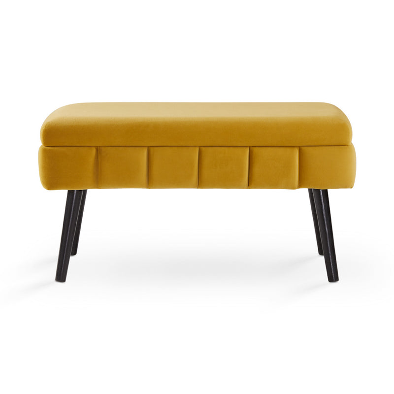 7. "Marcella Storage Bench: Ochre Yellow - Practical and Chic Furniture Solution"