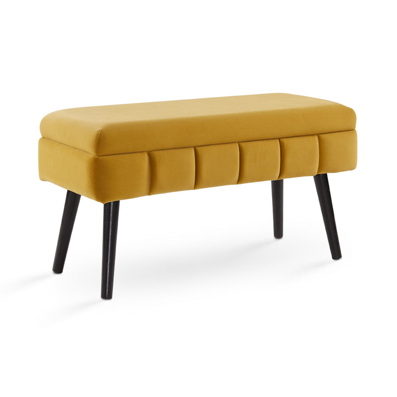 1. "Marcella Storage Bench: Ochre Yellow - Stylish and Functional Furniture"