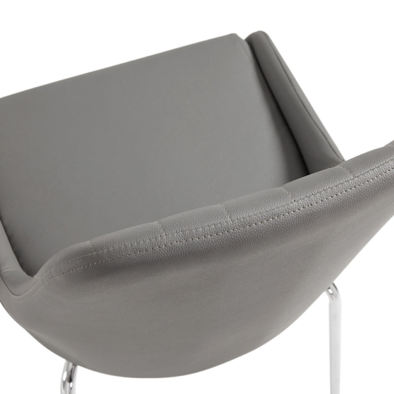 9. "Moira Dining Chair: Grey Leatherette - Ergonomic design for maximum comfort"