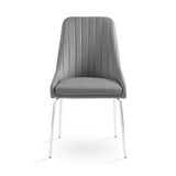 8. "Grey Leatherette Moira Dining Chair - Ideal for both casual and formal dining settings"