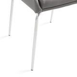 7. "Moira Dining Chair in Grey Leatherette - Elegant and versatile seating option"