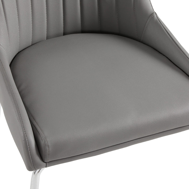 6. "Grey Leatherette Moira Dining Chair - Enhance your dining experience"
