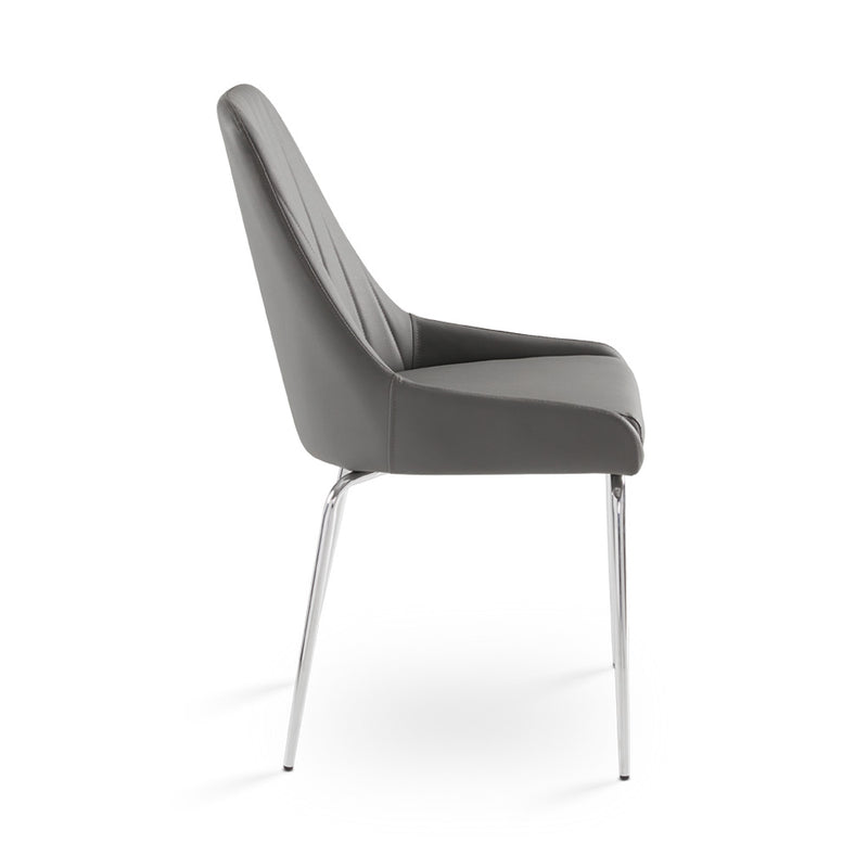 5. "Moira Dining Chair: Grey Leatherette - Perfect blend of style and functionality"