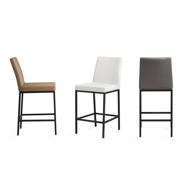 2. "Modern Havana Black Base Counter Chair: Grey Leatherette - Enhance your kitchen or bar area"
