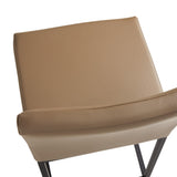 9. "Contemporary Havana Black Base Counter Chair: Taupe Leatherette - Complements modern decor"