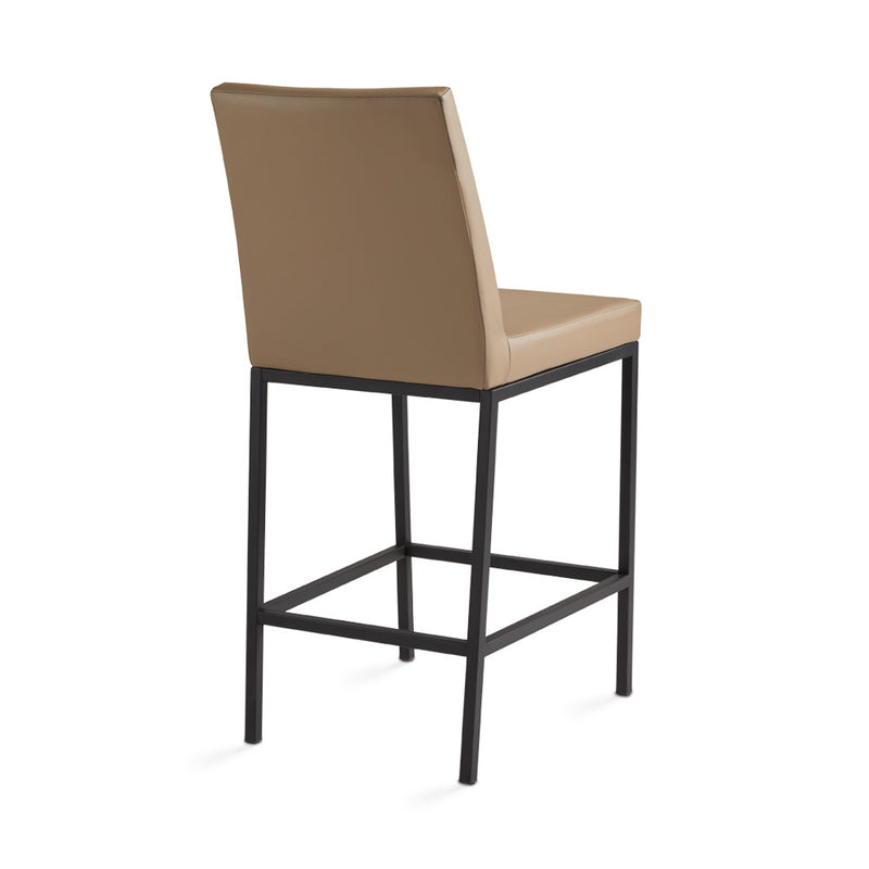 11. "Chic Havana Black Base Counter Chair: Taupe Leatherette - Elevate your home or commercial space"