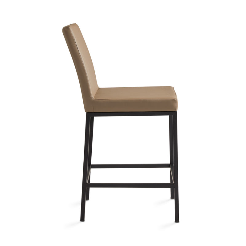 5. "Elegant Havana Black Base Counter Chair: Taupe Leatherette - Add sophistication to your space"