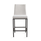 9. "Ergonomic Grey Linen Counter Chair - Provides optimal support and comfort for extended use"