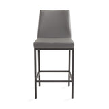 8. "Contemporary Havana Black Base Counter Chair: Grey Leatherette - Elevate your home decor"