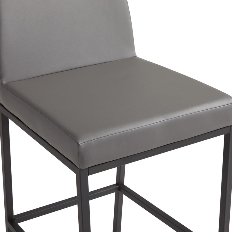 6. "Versatile Havana Black Base Counter Chair: Grey Leatherette - Suitable for various interior styles"