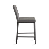 5. "Elegant Havana Black Base Counter Chair: Grey Leatherette - Add sophistication to your space"