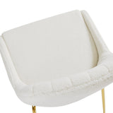 7. Boucle Fabric Moira Gold Dining Chair - Create a cozy and inviting atmosphere in your dining room