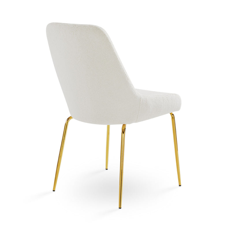 9. Moira Gold Dining Chair: Boucle Fabric - Elevate the elegance of your dining space with this chair