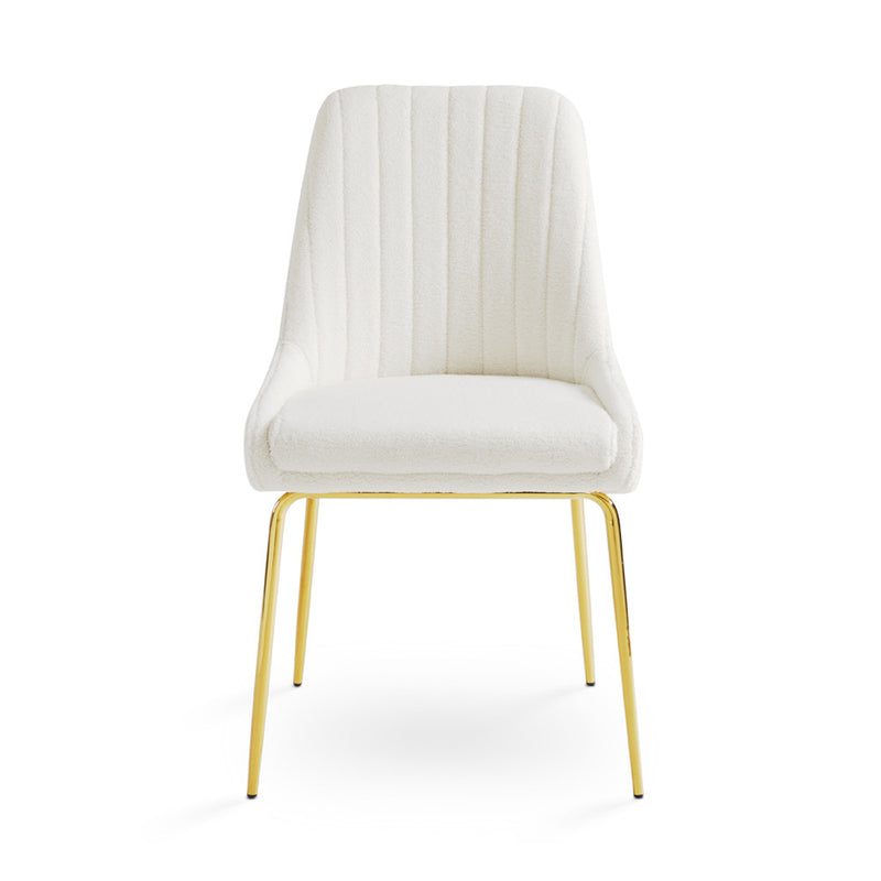 6. Moira Gold Dining Chair: Boucle Fabric - Perfect blend of style and functionality for your dining area