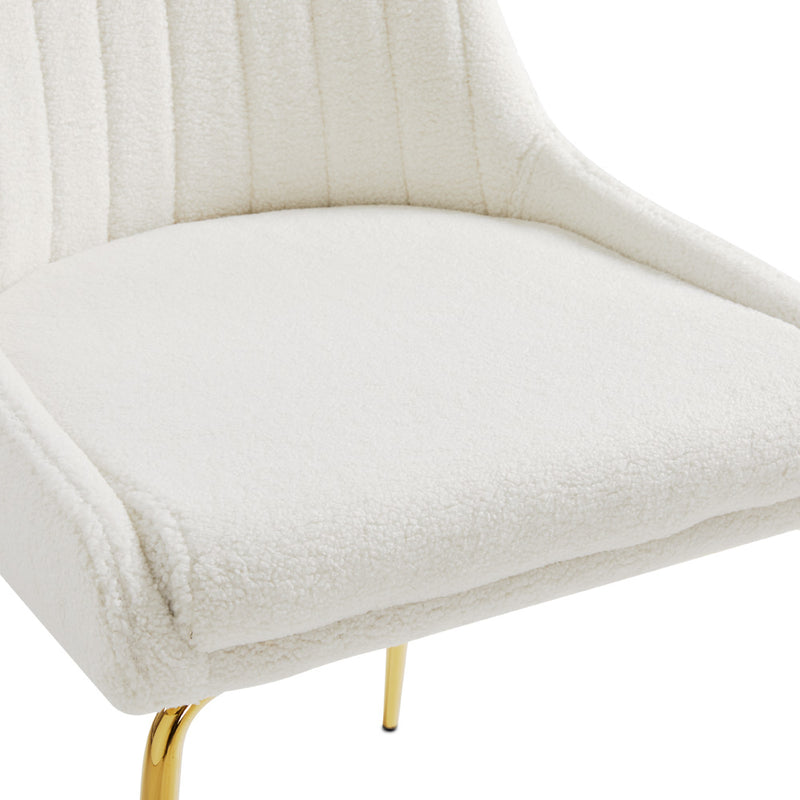 4. Boucle Fabric Moira Gold Dining Chair - Add a touch of sophistication to your dining room decor