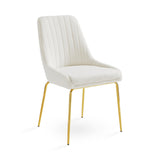 1. Moira Gold Dining Chair: Boucle Fabric - Elegant and comfortable seating option for your dining area