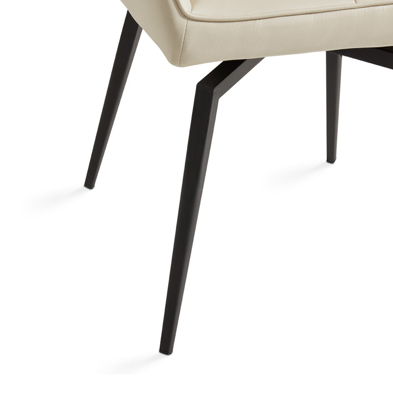 5. "Swivel Dining Chair with Black Legs - Versatile and functional seating solution"