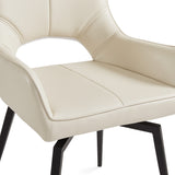 4. "Comfortable Taupe Leatherette Dining Chair - Ideal for long hours of sitting"