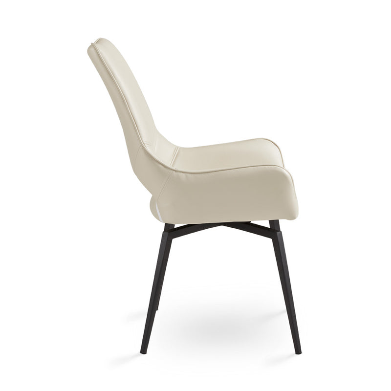 3. "Black Leg Swivel Chair - Perfect addition to any modern dining space"