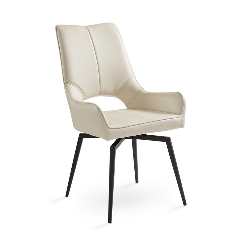 1. "Bromley Swivel Dining Chair: Taupe Leatherette with Black legs - Stylish and comfortable seating option"