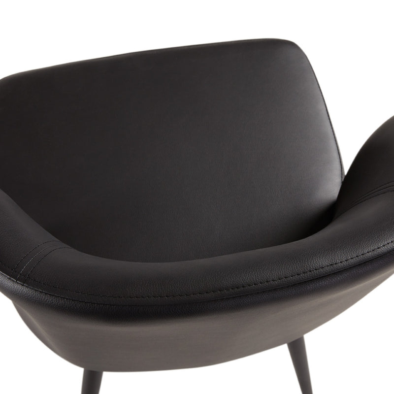 7. "Affordable Fortina Dining Chair: Black Leatherette with Black Legs - Great value for money"