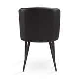 8. "Stylish Fortina Dining Chair: Black Leatherette with Black Legs - Make a statement in your dining room"
