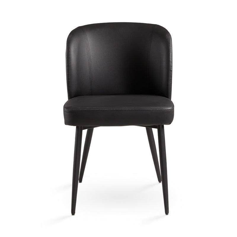 6. "Versatile Fortina Dining Chair: Black Leatherette with Black Legs - Ideal for various interior styles"