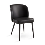 1. "Fortina Dining Chair: Black Leatherette with Black Legs - Sleek and stylish seating option"