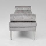 3. "Medium-Sized Grey Velvet Prado Bench - Ideal for Any Room Decor"