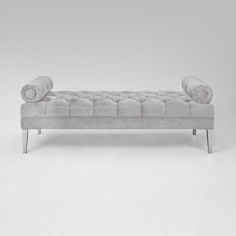 4. "Prado Bench in Grey Velvet - Enhance Your Space with Elegance and Comfort"