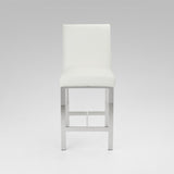 6. "White Leatherette Emiliano Counter Chair - Versatile and elegant seating option"