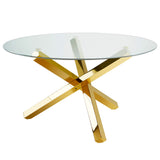1. "Helen Gold Dining Table with elegant design and intricate detailing"