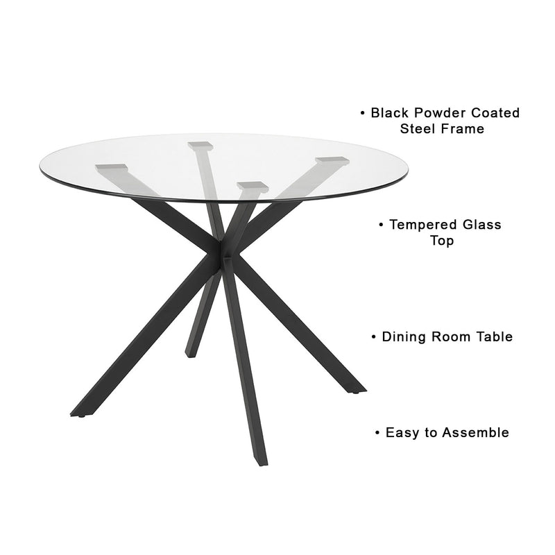 7. "Frances Dining Table Black Frame - Ideal for hosting family gatherings and dinner parties"