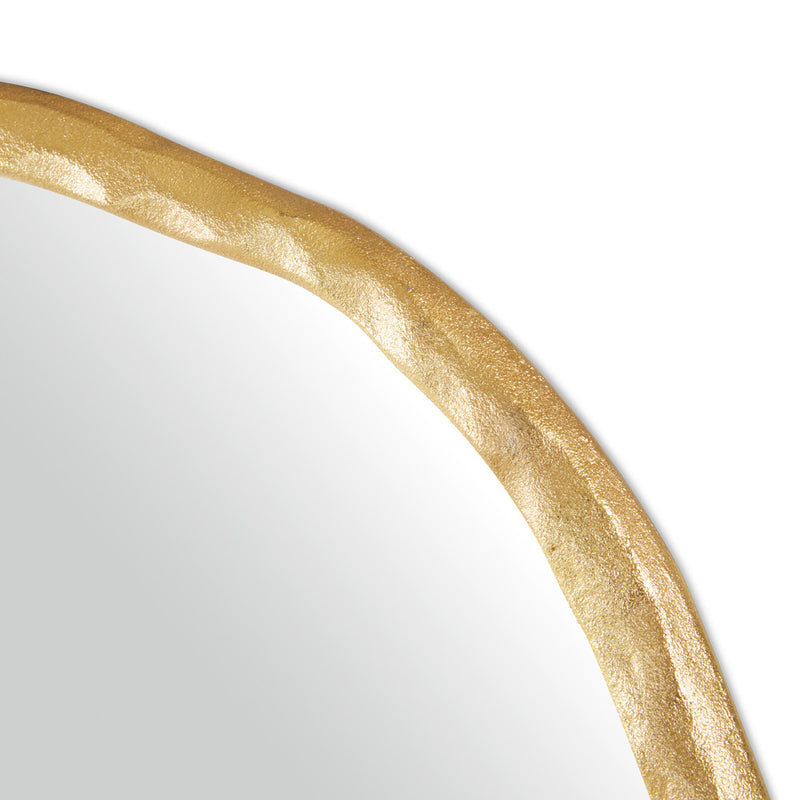 3. "Elegant gold mirror for walls with organic-inspired frame and medium size"