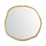 1. "Organic Wall Mirror: Gold - Reflective gold frame with natural wood accents"