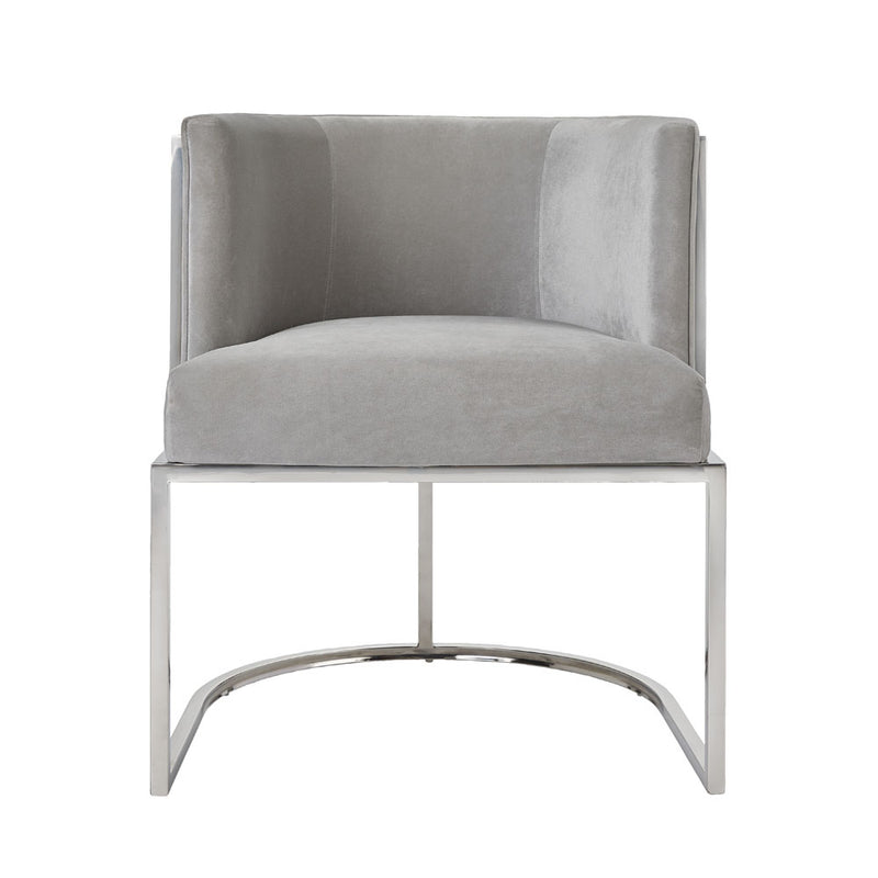 7. Chamberlain Chair in Grey Velvet Fabric - Add a touch of sophistication to your interior design