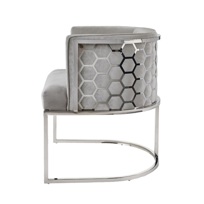 8. Grey Velvet Chamberlain Chair with Sturdy Wooden Legs - Durable and stylish seating choice for your home