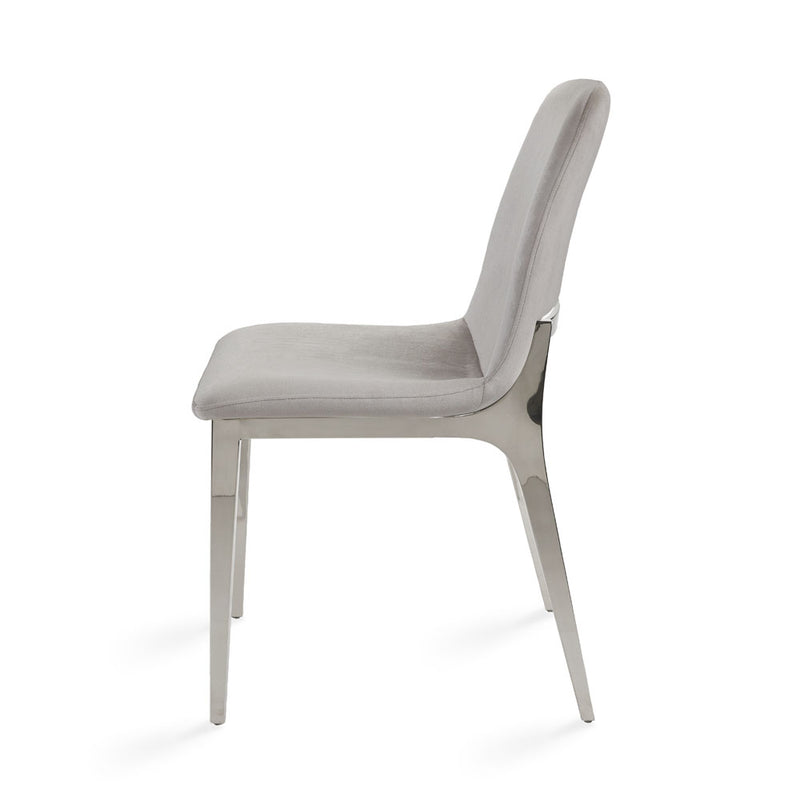 6. "Grey Velvet Minos Dining Chair - Elevate your dining space with this chic and cozy chair"