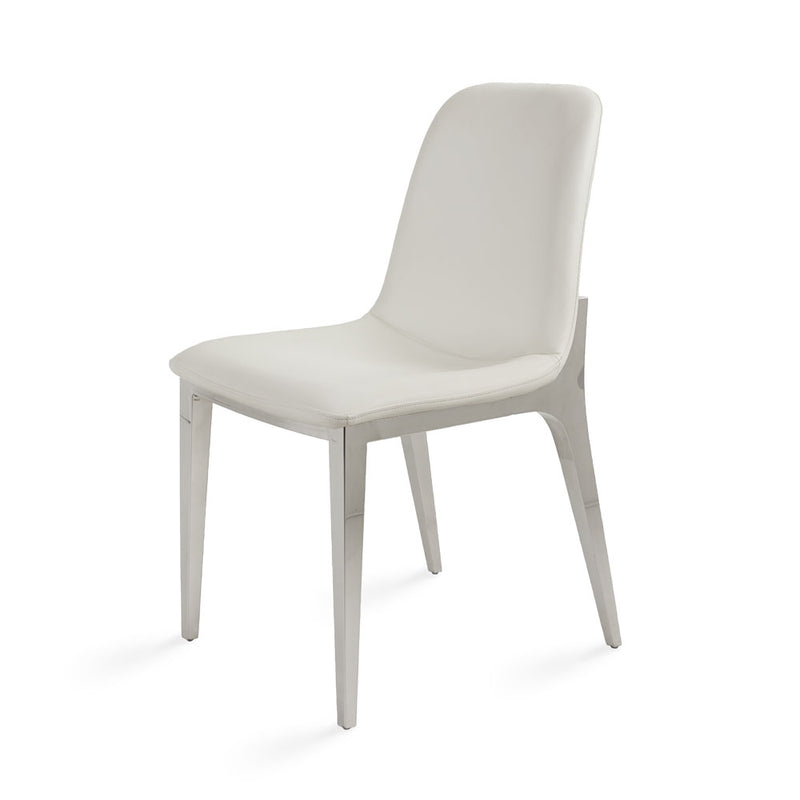3. "Minos Dining Chair in White Leatherette - Perfect addition to any dining space"